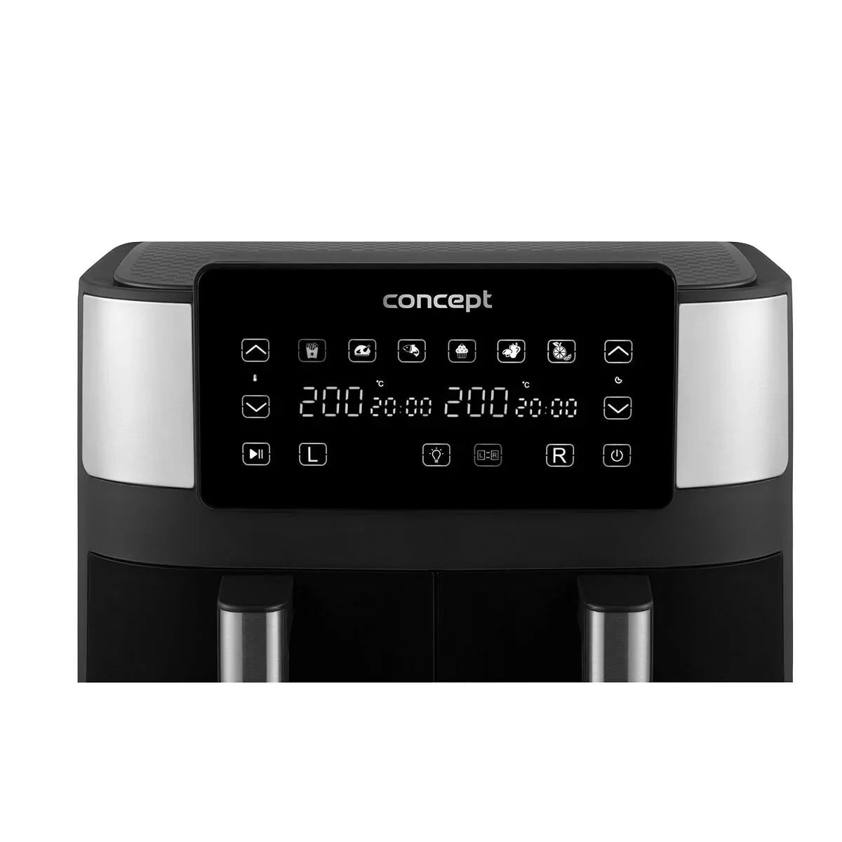 Friggitrice ad Aria Concept FR8000 Nero Argentato 2850 W 8 L - Yestore