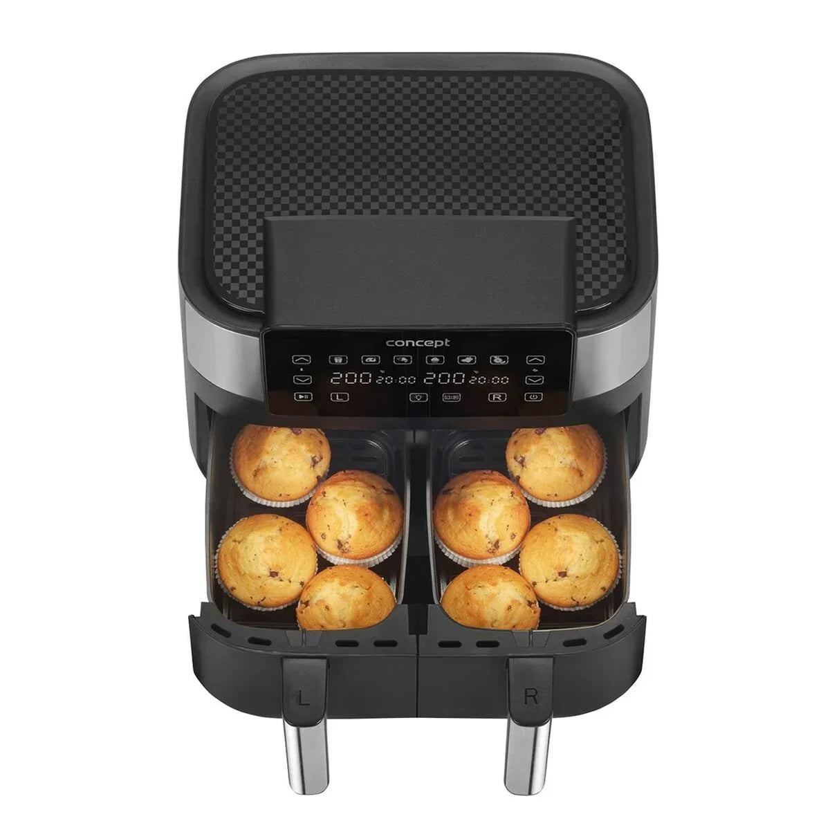 Friggitrice ad Aria Concept FR8000 Nero Argentato 2850 W 8 L - Yestore