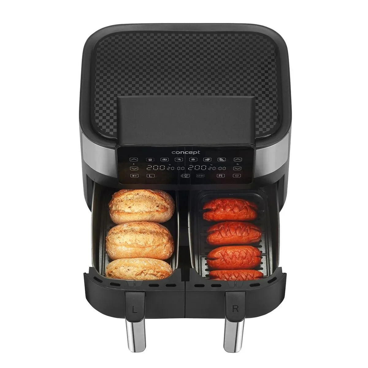 Friggitrice ad Aria Concept FR8000 Nero Argentato 2850 W 8 L - Yestore