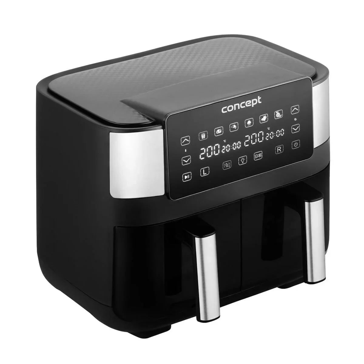 Friggitrice ad Aria Concept FR8000 Nero Argentato 2850 W 8 L - Yestore