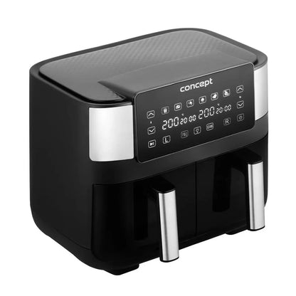 Friggitrice ad Aria Concept FR8000 Nero Argentato 2850 W 8 L - Yestore