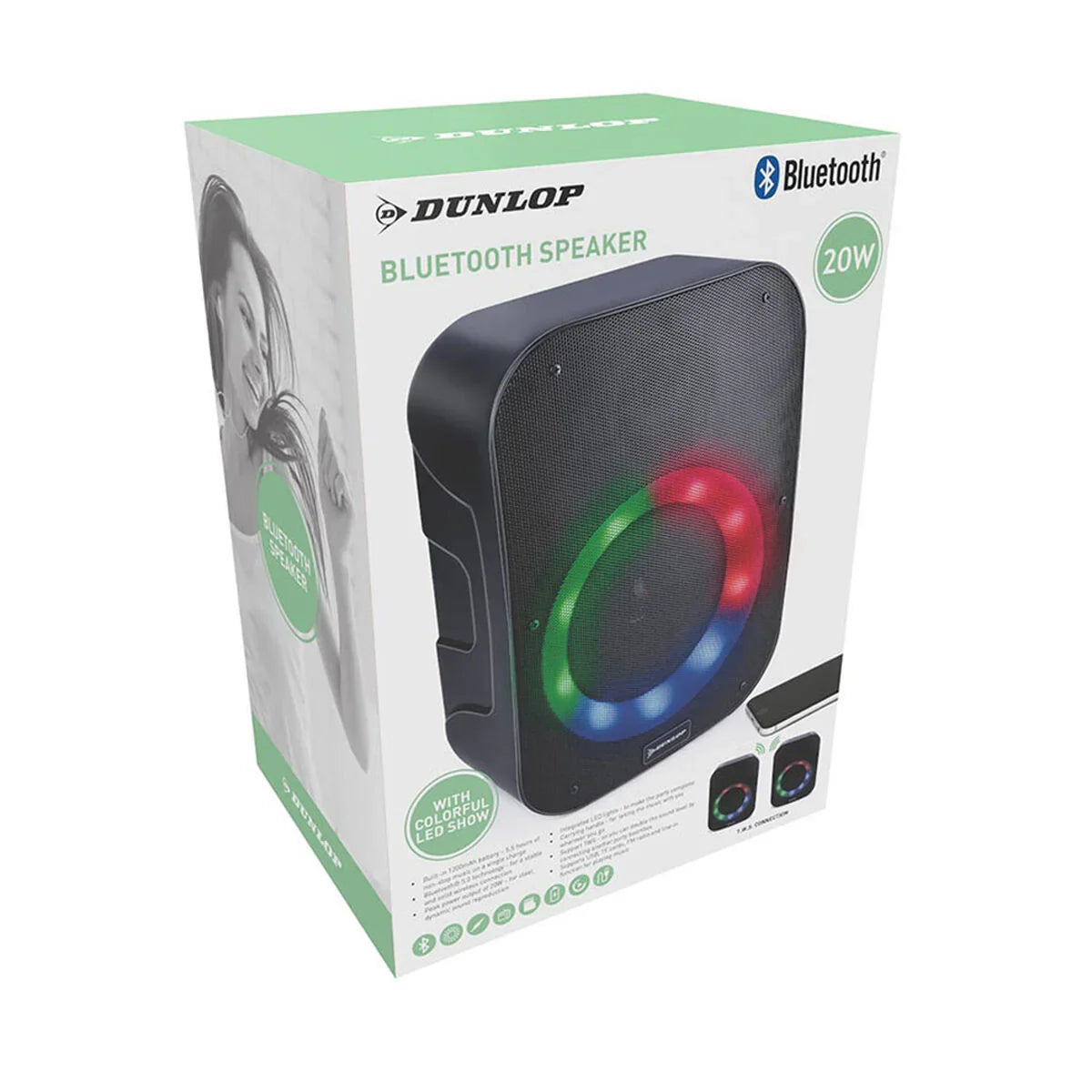 Altoparlante Bluetooth Dunlop TWS 20 W Nero - Yestore