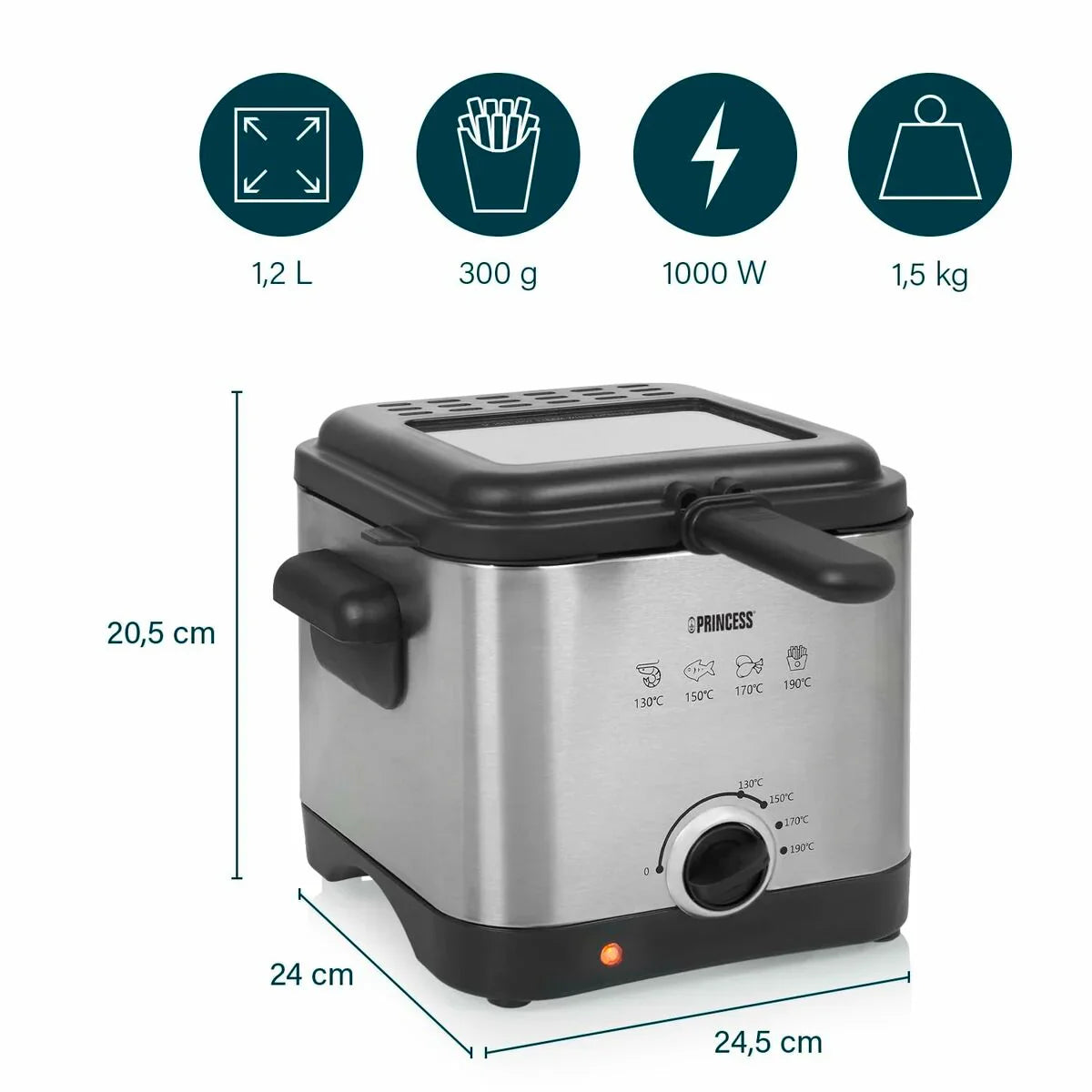 Deep-fat Fryer Princess 1000 W 1,5 L - Yestore