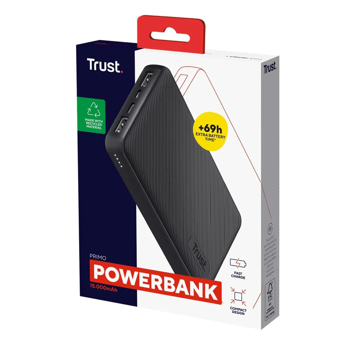 Powerbank Trust Primo Nero - Yestore