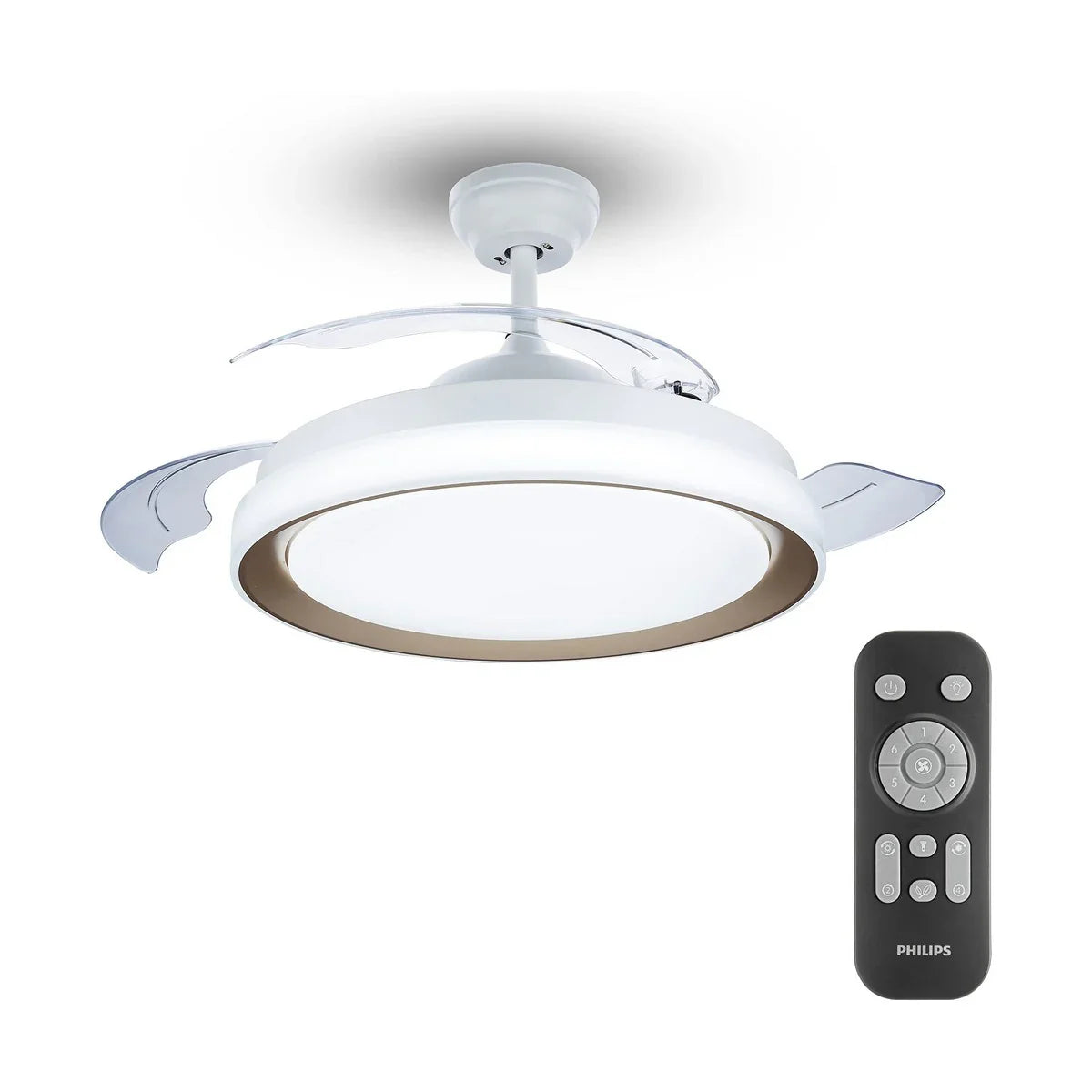 Ventilatore da Soffitto con Luce Philips Atlas Dorato 35 W 28 W 4500 Lm (2700 K) - Yestore