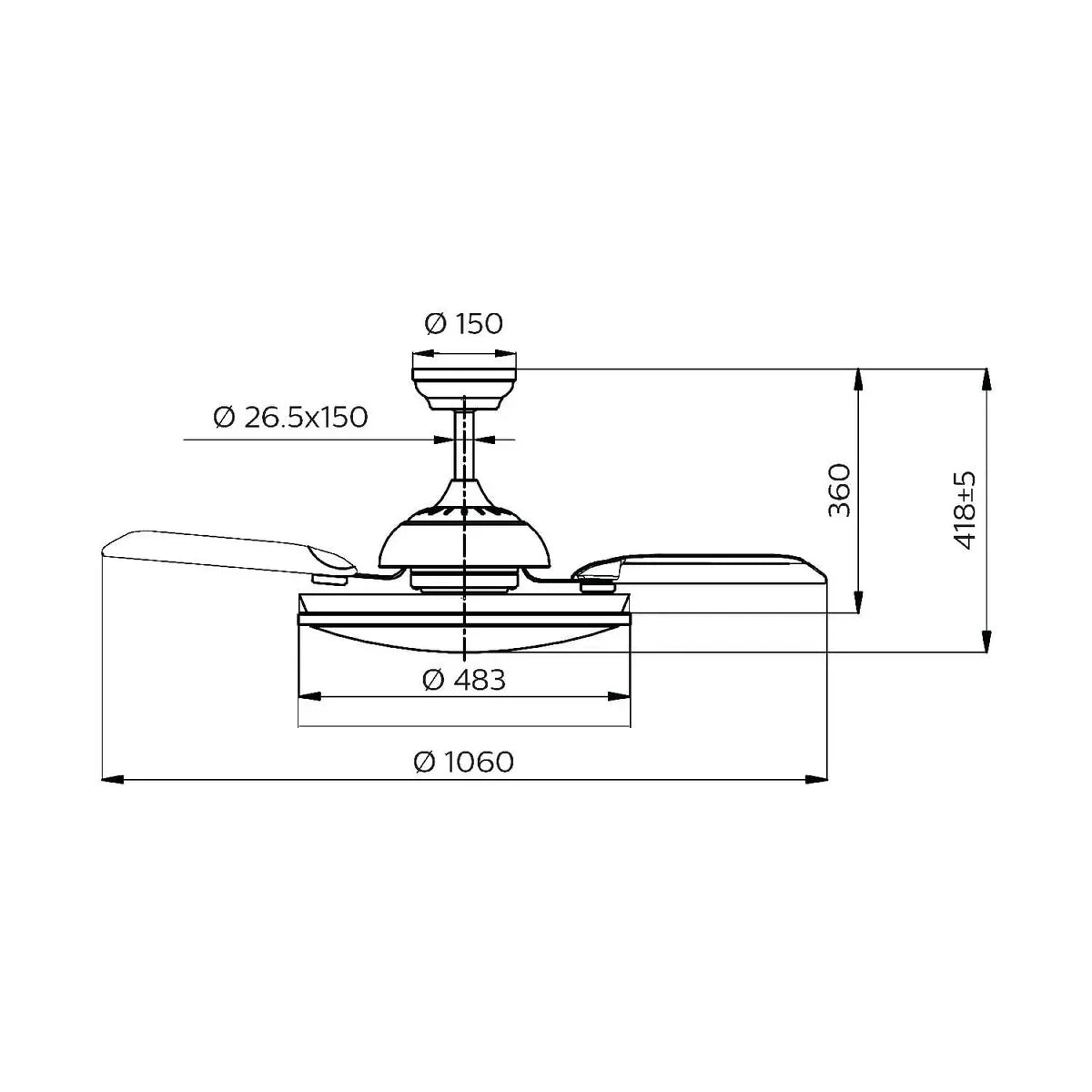 Ventilatore da Soffitto con Luce Philips Atlas 35 W 28 W 4500 Lm nichel (2700 K) - Yestore