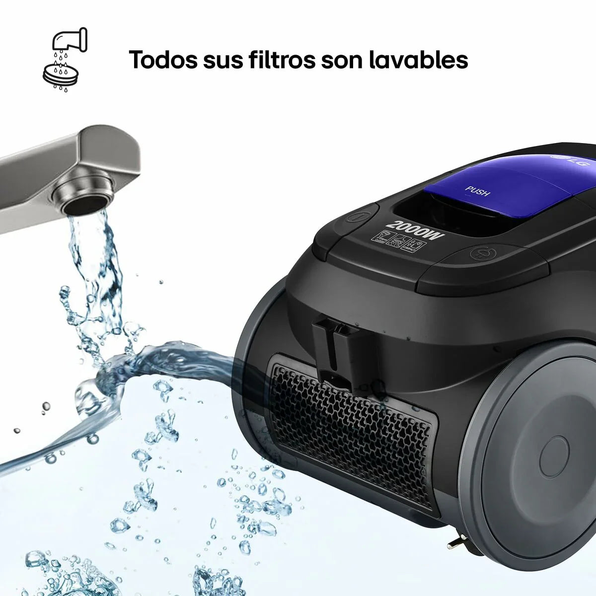 Aspirapolvere senza Sacchetto LG VK8506NHAG Rosso 650 W - Yestore