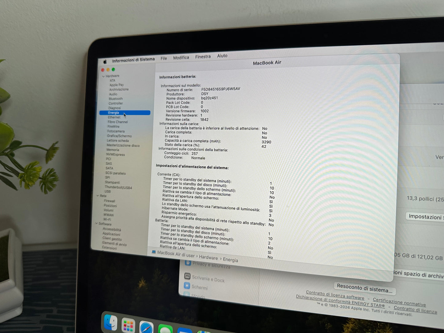 MacBook Air 13" 2018 | i5 | 8GB RAM | 128GB SSD | Intel 617 | Argento