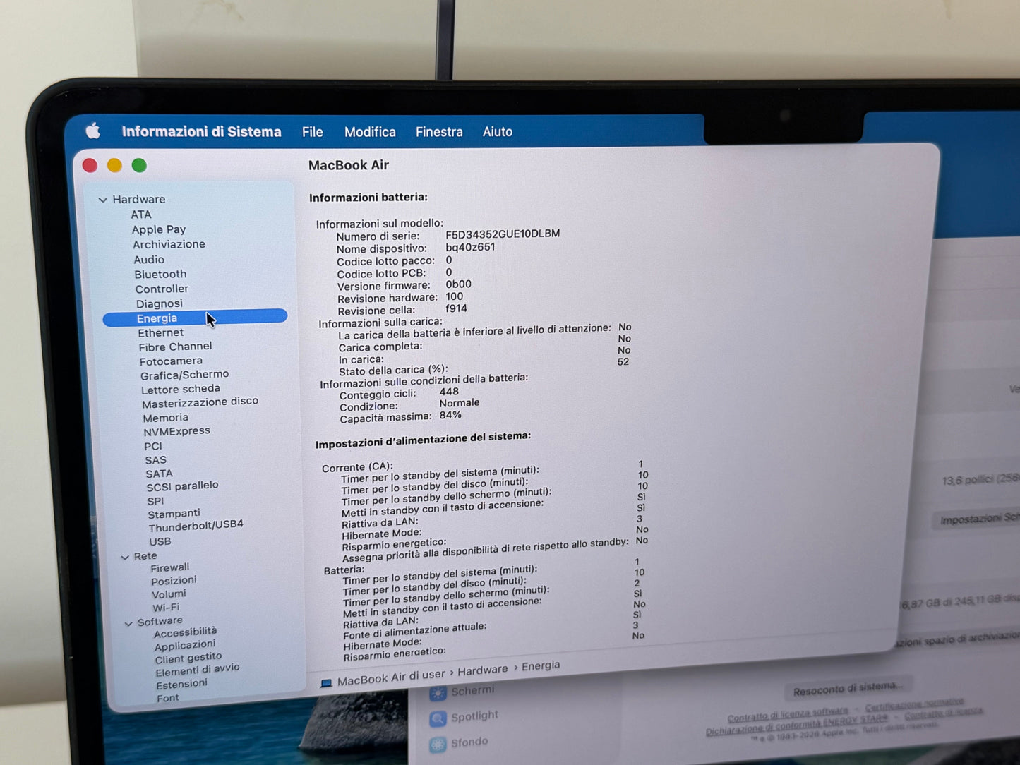 MacBook Air 13" 2022 | M2 8-Core | 8GB RAM | 256GB SSD | Mezzanotte