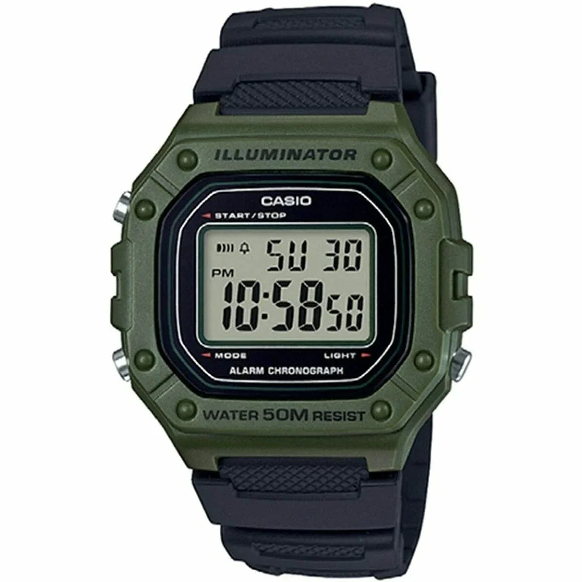 Orologio Uomo Casio W-218H-3AVEF Nero Verde - Yestore