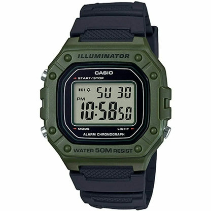 Orologio Uomo Casio W-218H-3AVEF Nero Verde - Yestore
