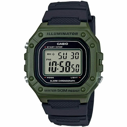 Orologio Uomo Casio W-218H-3AVEF Nero Verde - Yestore