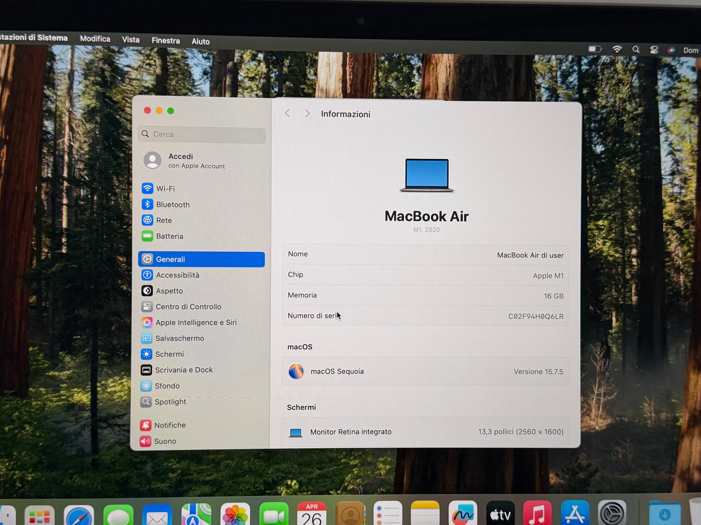 MacBook Air 13" M1 2020 | 16GB RAM | 256GB SSD | 7-Core GPU | Argento