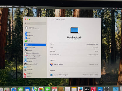MacBook Air 13" M1 2020 | 16GB RAM | 256GB SSD | 7-Core GPU | Argento