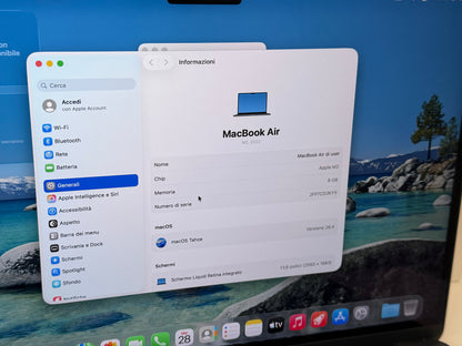 MacBook Air 13" 2022 | M2 8-Core | 8GB RAM | 256GB SSD | Mezzanotte