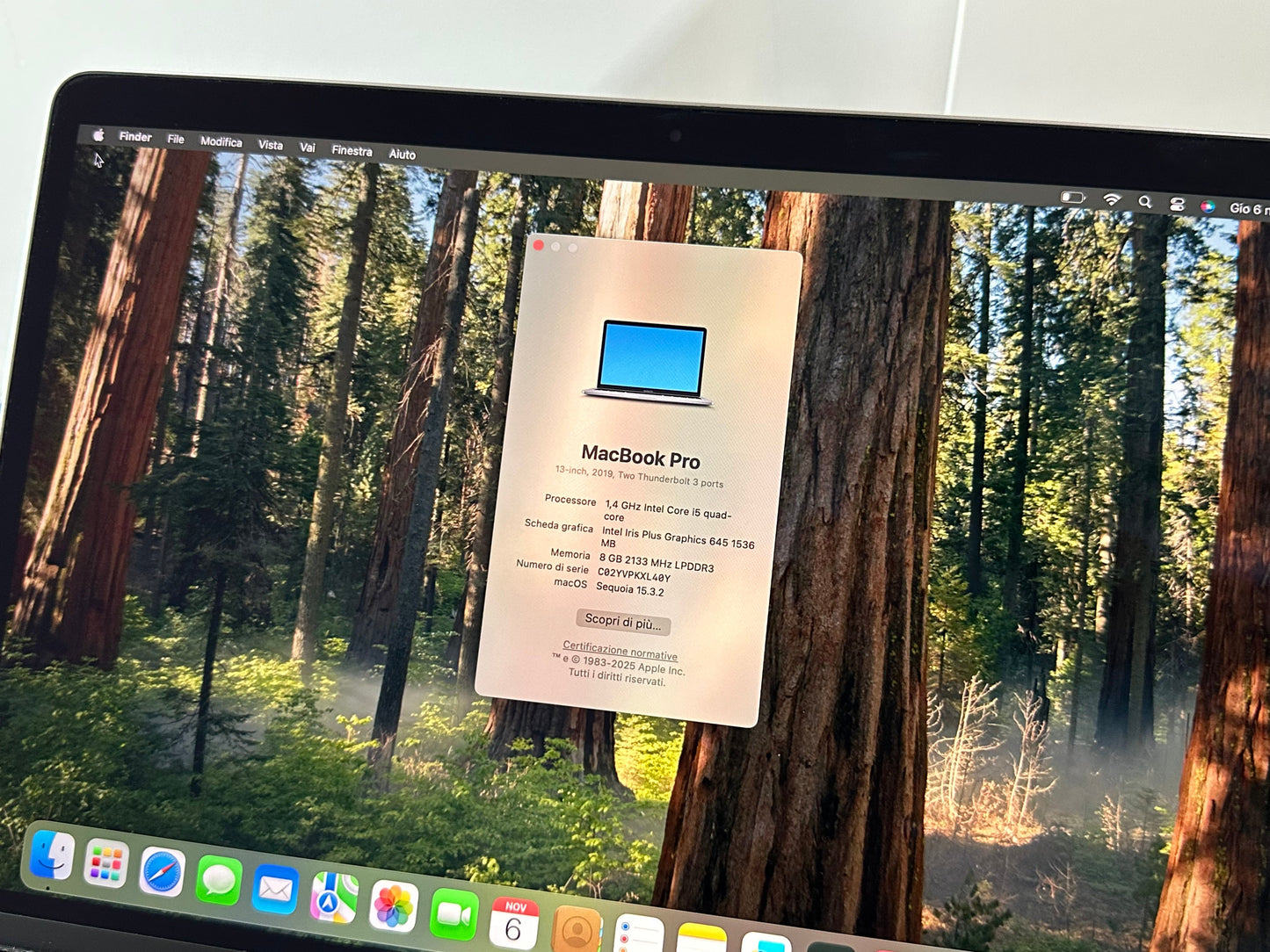 MacBook Pro 13" 2019 | i5 | 8GB RAM | 128GB SSD | Touch Bar | Argento