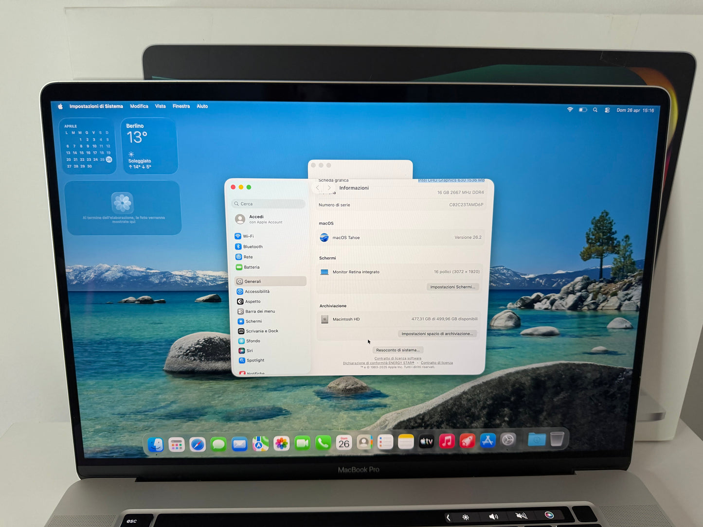 MacBook Pro 16" 2019 | i7 | 16GB RAM | 512GB SSD | AMD 5300M | Argento