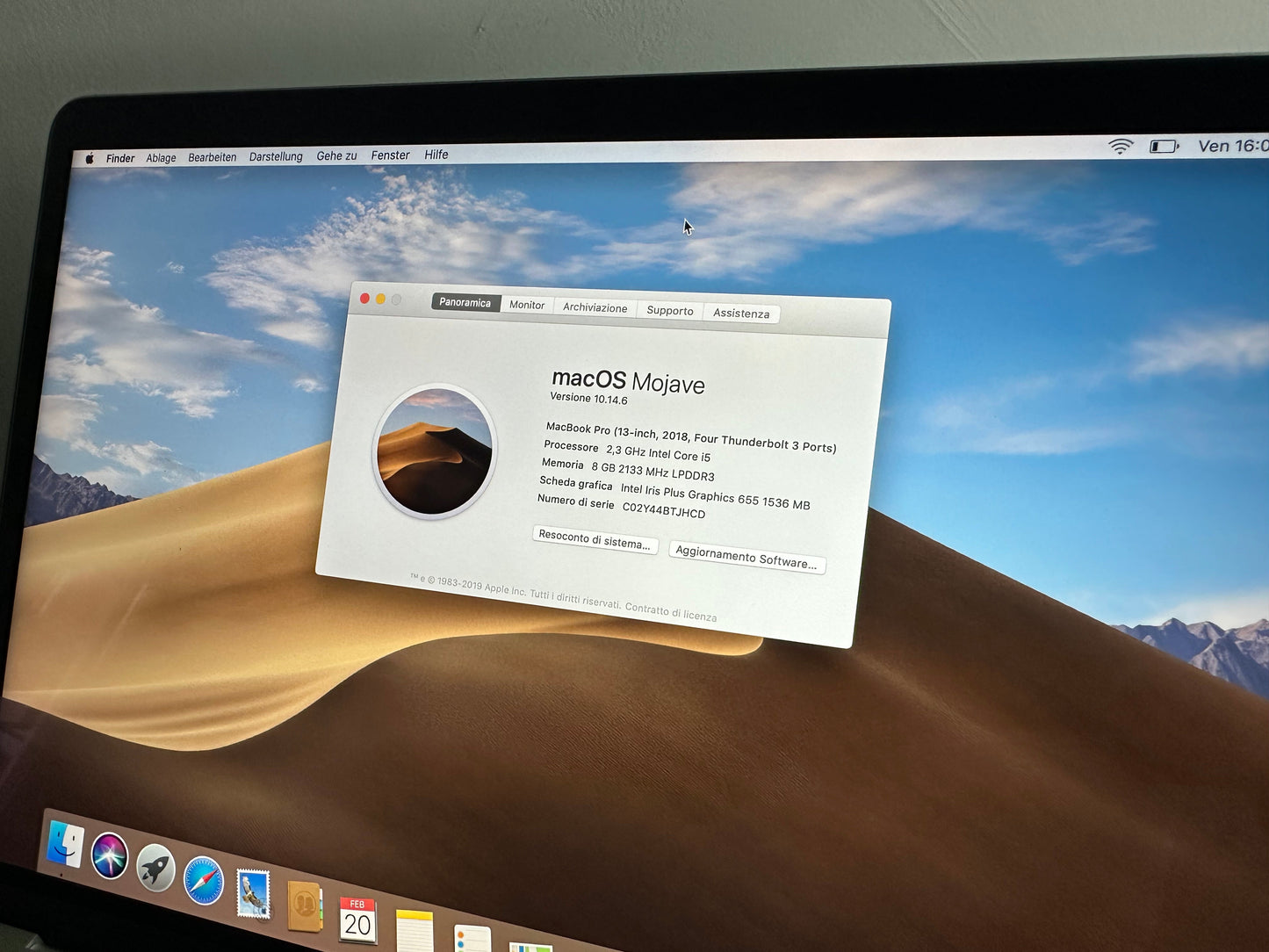 MacBook Pro 13" 2018 | i5 | 8GB RAM | 256GB SSD | Touch Bar | Grigio