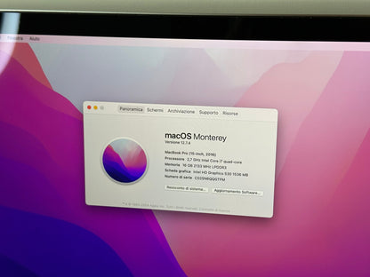 MacBook Pro 15" 2016 | i7 | 16GB RAM | 512GB SSD | AMD 455 | Grigio