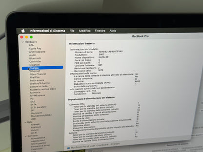 MacBook Pro 13" 2018 | i7 | 16GB RAM | 512GB SSD | Touch Bar | Grigio