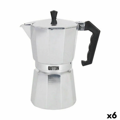 Italian Coffee Pot Quttin Aluminium 9 Cups (6 Units) - Yestore