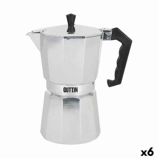 Italian Coffee Pot Quttin Aluminium 9 Cups (6 Units) - Yestore