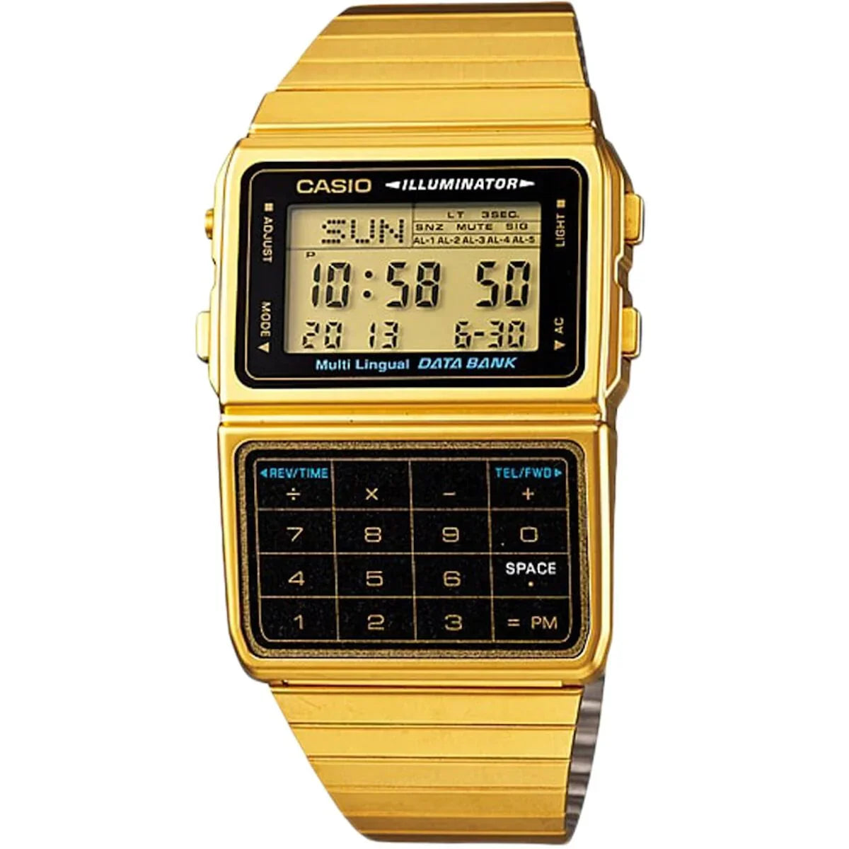 Orologio Unisex Casio DATABANK CALCULATOR GOLD - Yestore