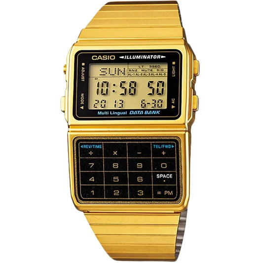 Orologio Unisex Casio DATABANK CALCULATOR GOLD - Yestore