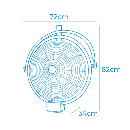 Ventilatore da Parete EDM 33520 Nero 120 W industriale Soffitto - Yestore