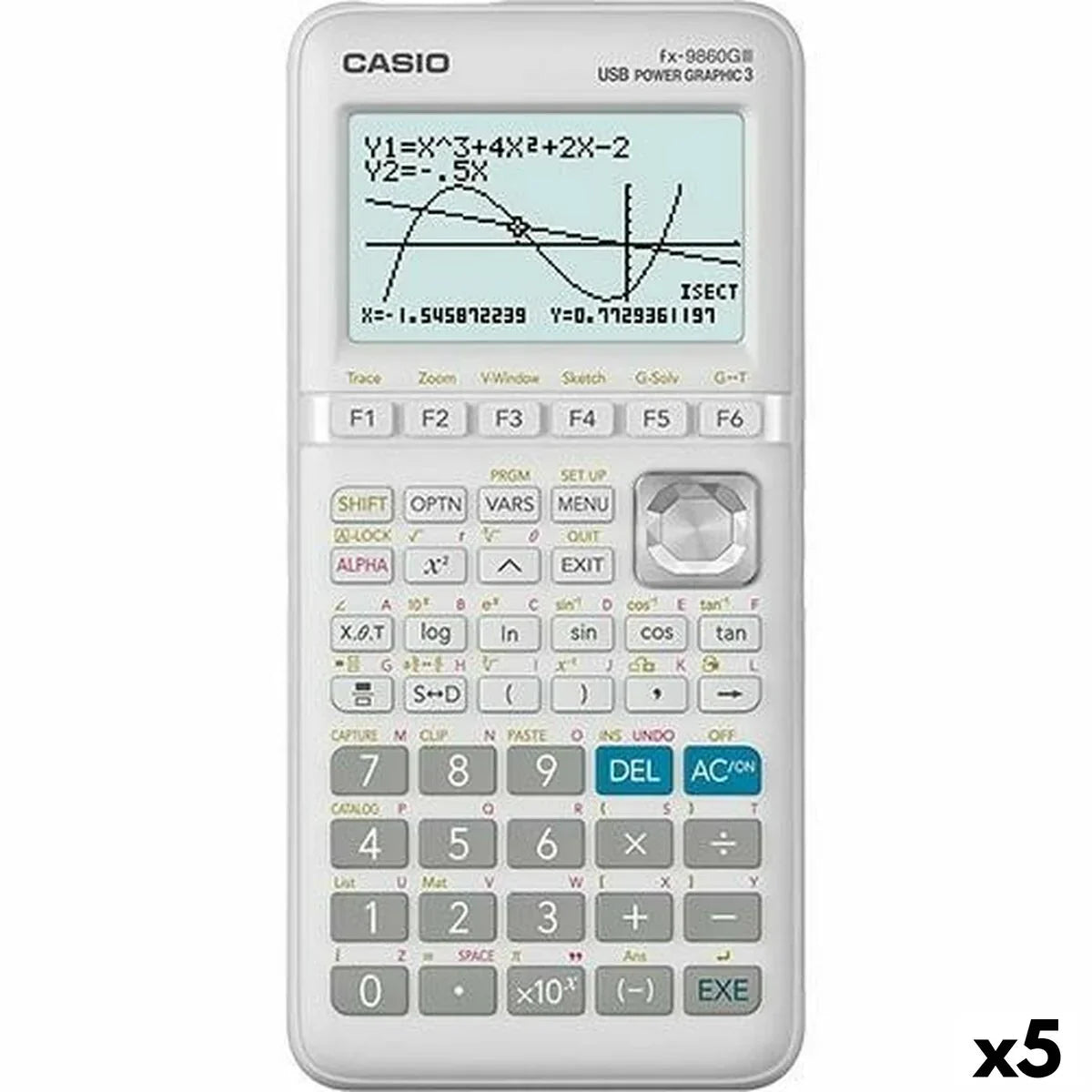 Calcolatrice grafica Casio FX-9860G II Bianco (5 Unità) - Yestore