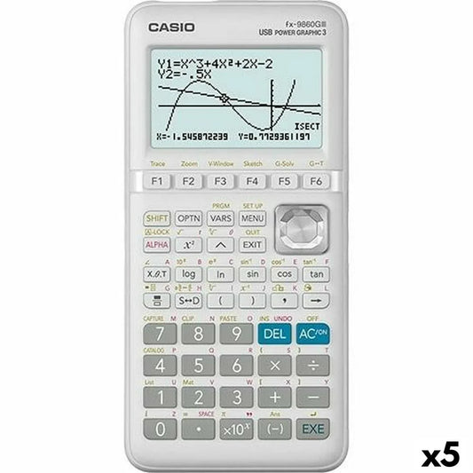 Calcolatrice grafica Casio FX-9860G II Bianco (5 Unità) - Yestore