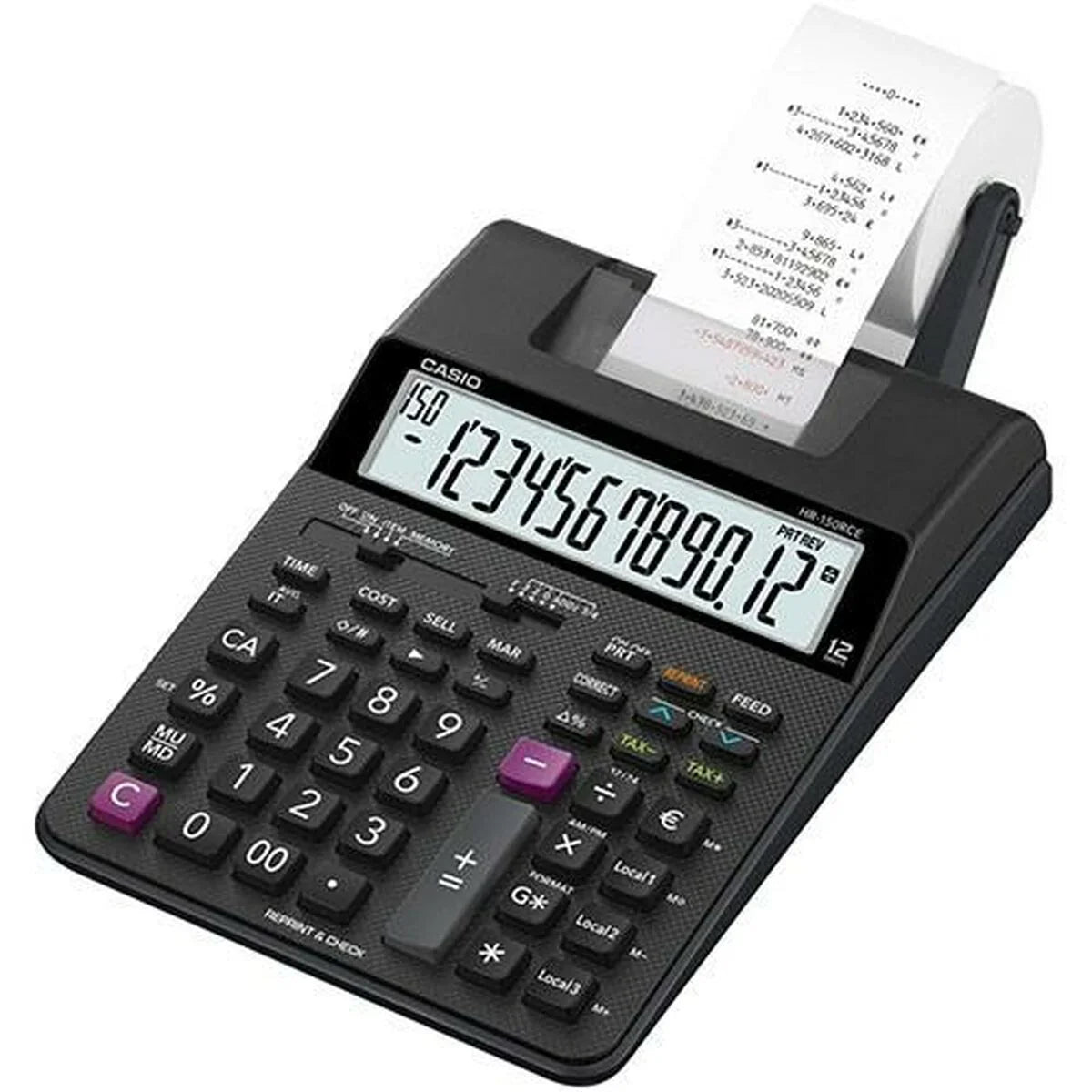 Calcolatrice stampante Casio HR-150RCE Nero (10 Unità) - Yestore