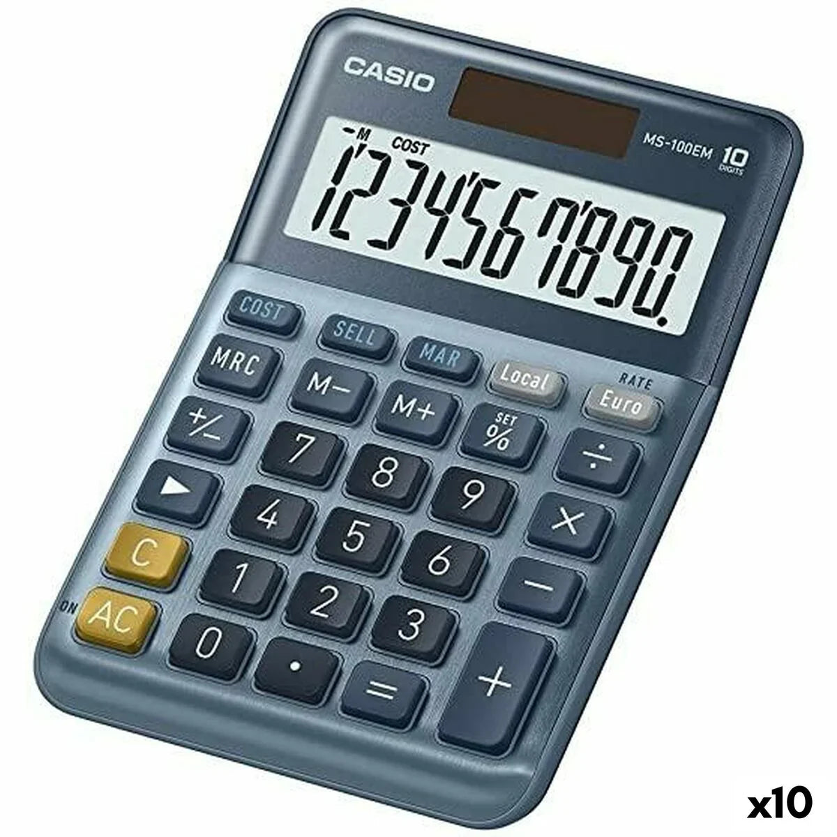 Calcolatrice Casio MS-100EM Azzurro (10 Unità) - Yestore