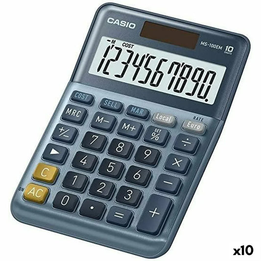 Calcolatrice Casio MS-100EM Azzurro (10 Unità) - Yestore