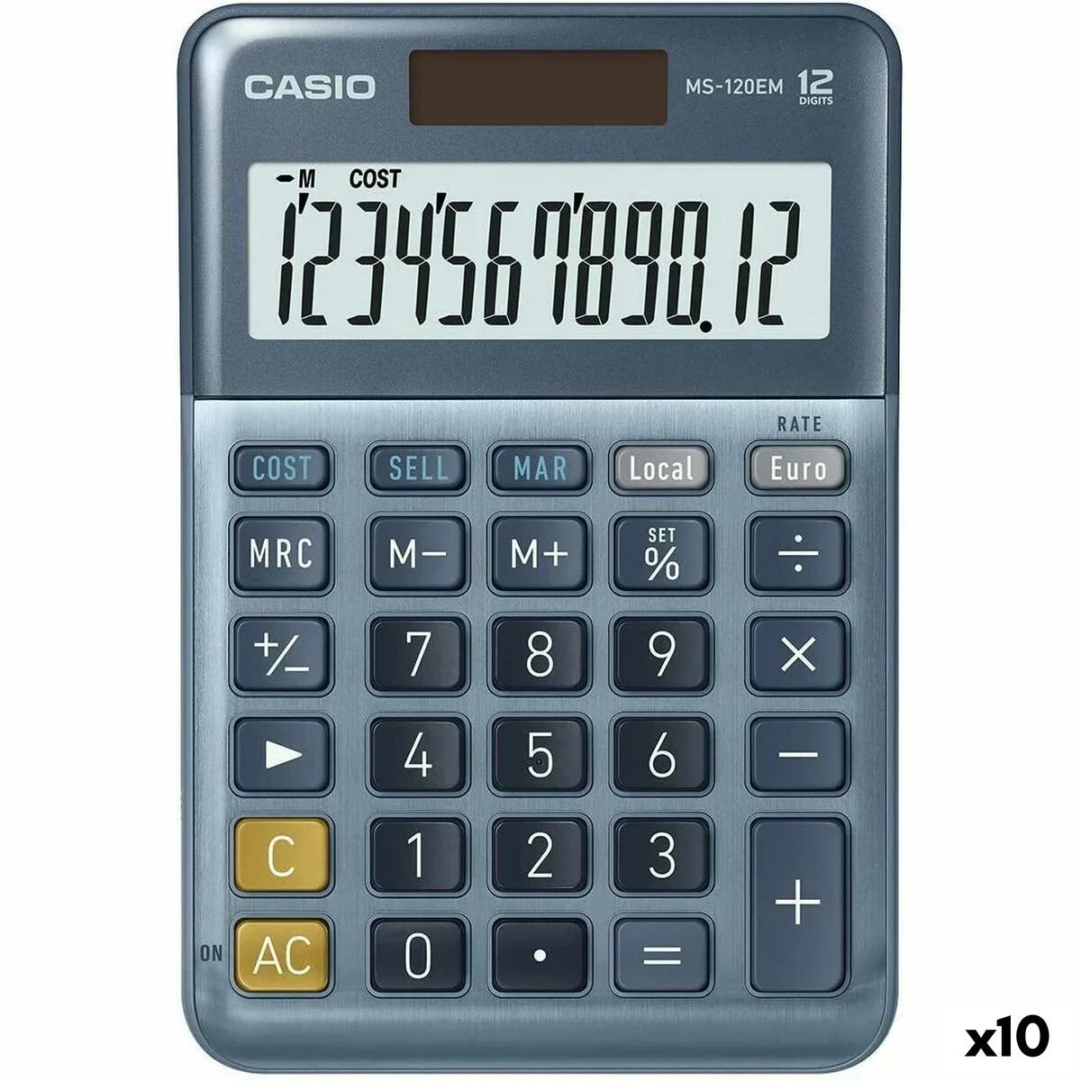Calcolatrice Casio MS-100EM Azzurro (10 Unità) - Yestore