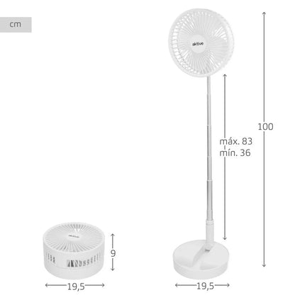 Ventilatore Portatile Pieghevole Aktive Ricaricabile (4 Unità) - Yestore