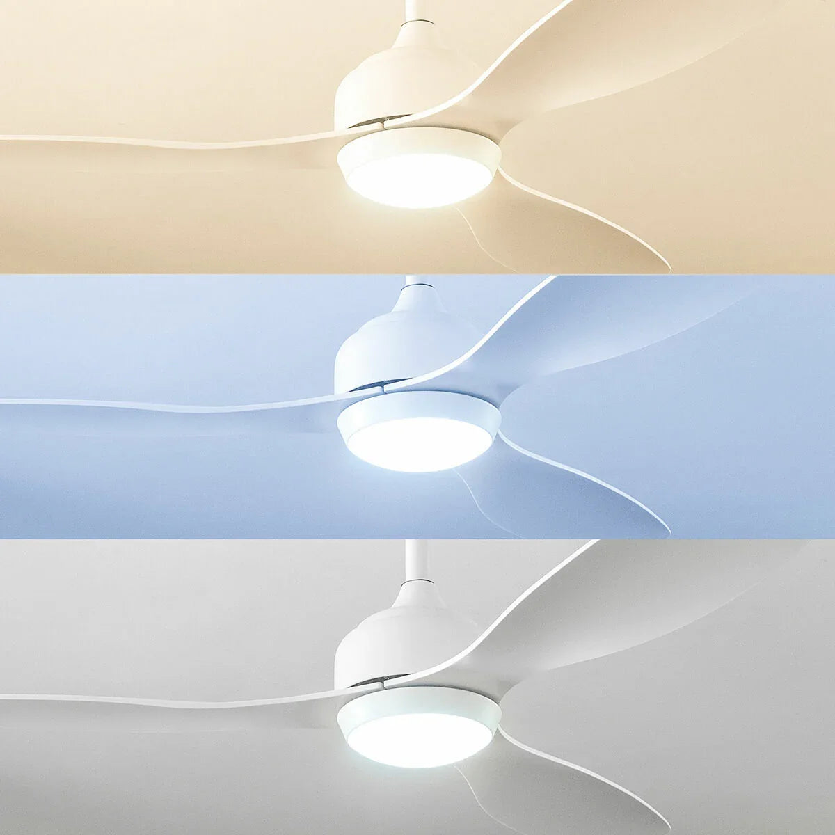 Ventilatore da Soffitto con Luce LED e 3 Pale ABS Flaled InnovaGoods Bianco 36 W 52" Ø132 cm - Yestore