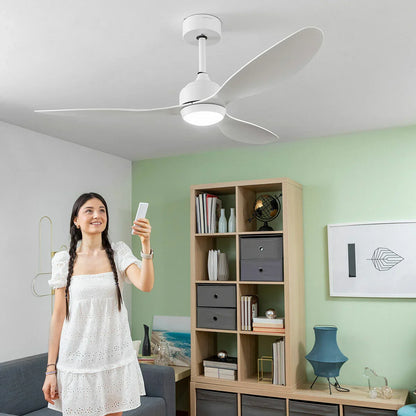Ventilatore da Soffitto con Luce LED e 3 Pale ABS Flaled InnovaGoods Bianco 36 W 52" Ø132 cm - Yestore