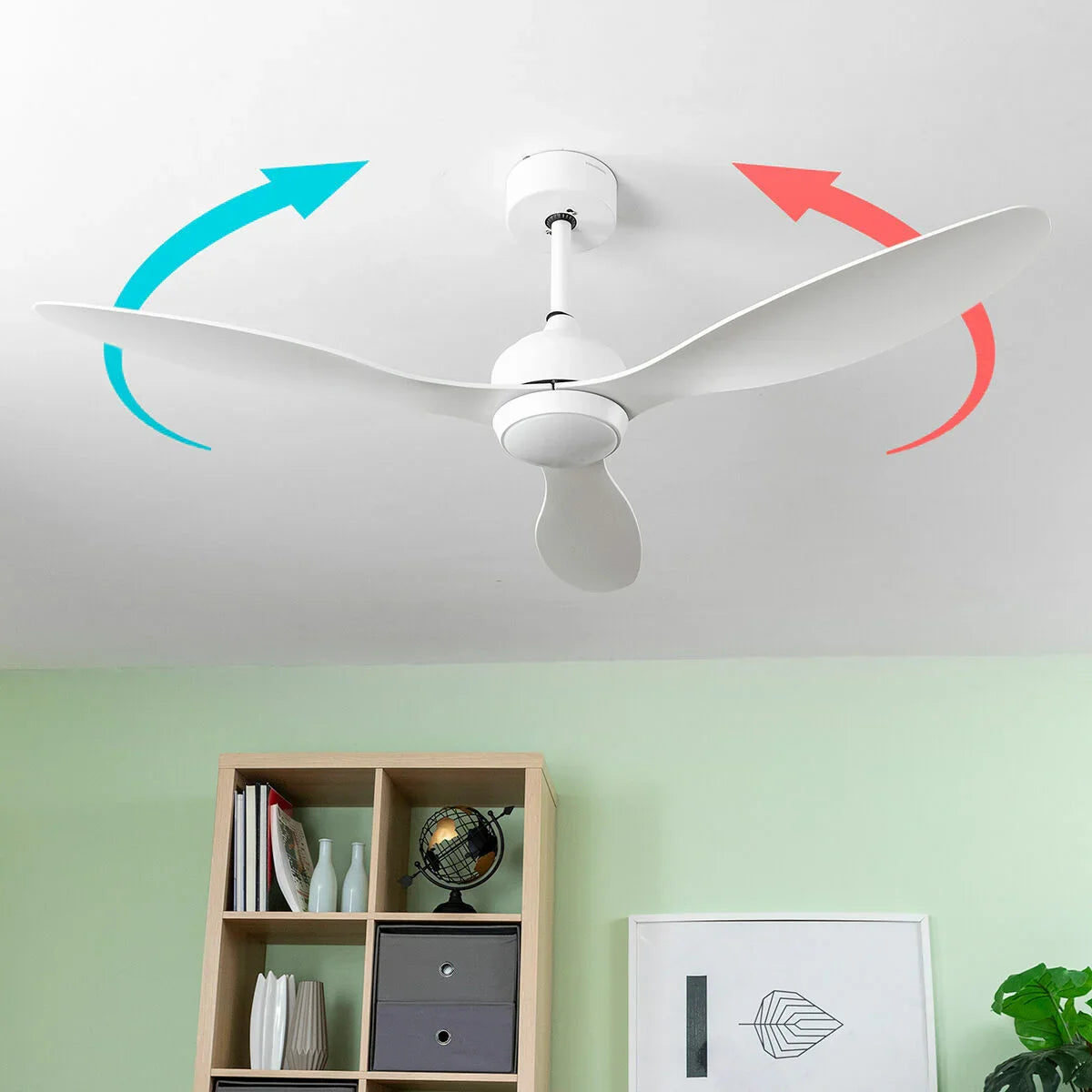 Ventilatore da Soffitto con Luce LED e 3 Pale ABS Flaled InnovaGoods Bianco 36 W 52" Ø132 cm - Yestore