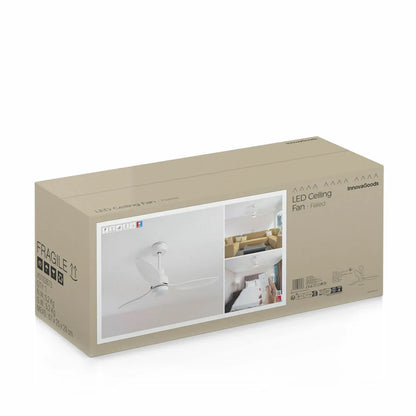 Ventilatore da Soffitto con Luce LED e 3 Pale ABS Flaled InnovaGoods Bianco 36 W 52" Ø132 cm - Yestore