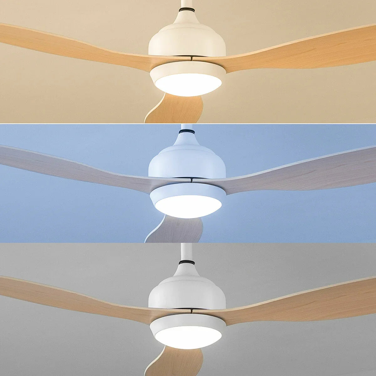 Ventilatore da Soffitto con Luce LED e 3 Pale ABS Wuled InnovaGoods Legno 36 W 52" Ø132 cm - Yestore
