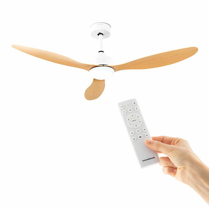Ventilatore da Soffitto con Luce LED e 3 Pale ABS Wuled InnovaGoods Legno 36 W 52" Ø132 cm - Yestore