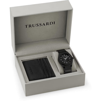 Set orologio e Portacarte Uomo Trussardi R2453156007 (Ø 42 mm)